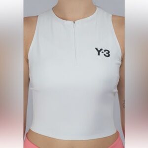 Y-3 Women's White Zip-Front Tank Top